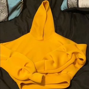 Yellow cropped hoodie